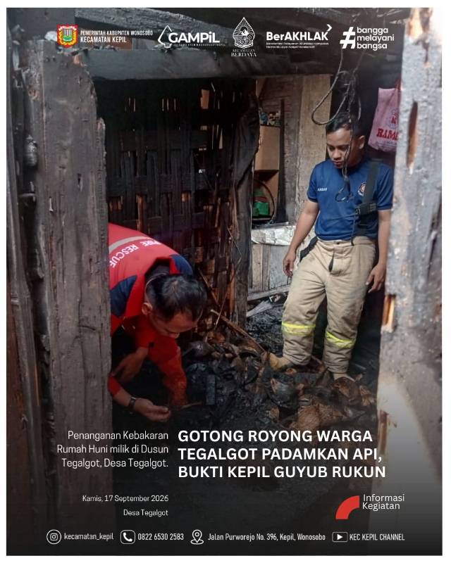 Gotong Royong Warga Tegalgot Padamkan Api, Bukti Kepil Guyub Rukun